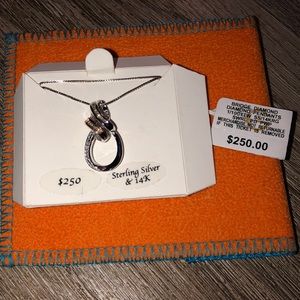 Beautiful sterling silver and 14k necklace